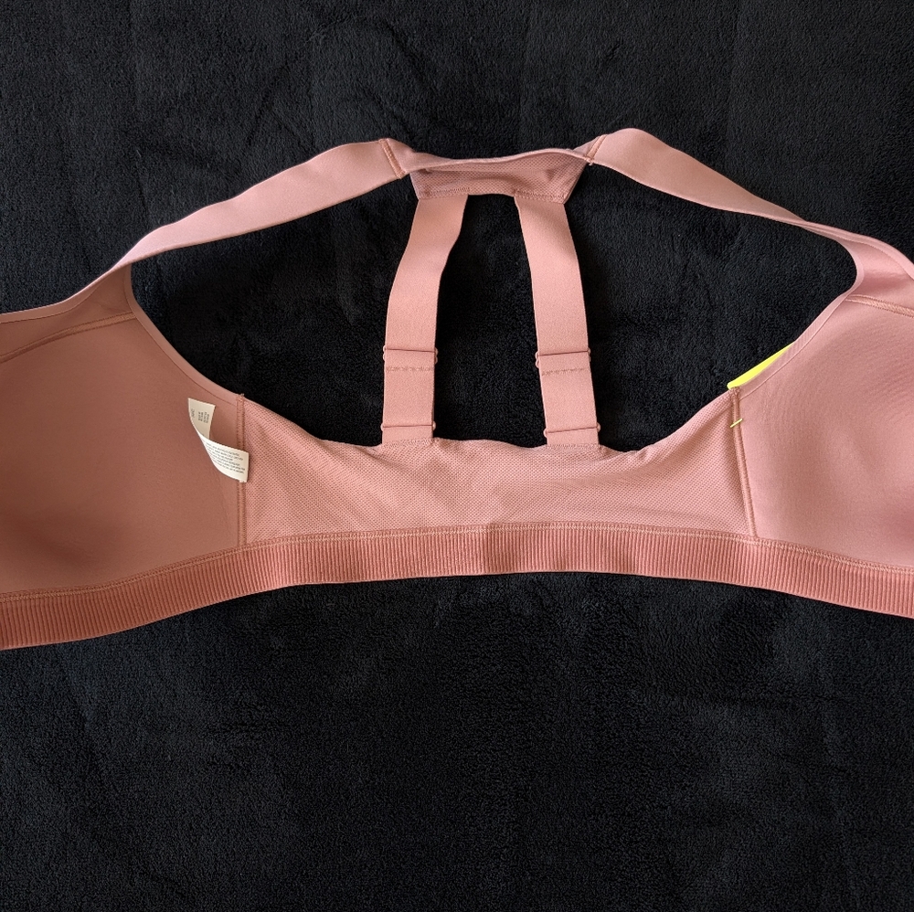 NWT Zip Front High Impact Sports Bra 36C Rosy Dusty Pink Neutral Athleisure - Picture 7 of 10